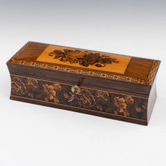 Tunbridge Ware Glove Box with Floral Mosaic c1860