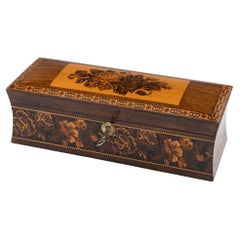 Tunbridge Ware Glove Box with Floral Mosaic c1860