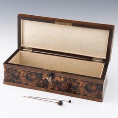 Tunbridge Ware Glove Box with Floral Mosaic c1880