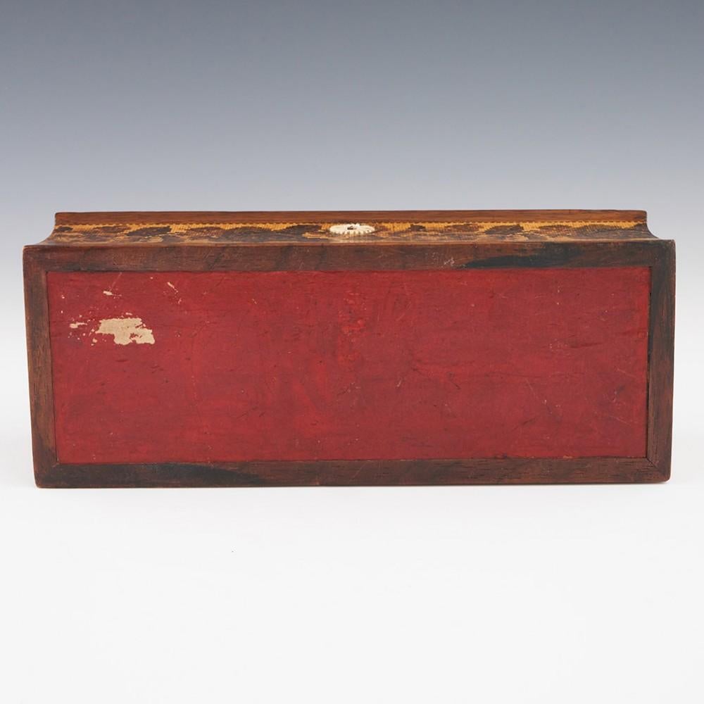 Tunbridge Ware Glove Box with Image of Tonbridge Castle c1860 1