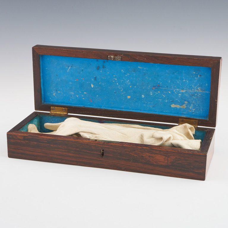 British Tunbridge Ware Glove Box with Perspective Cubes c1825 For Sale