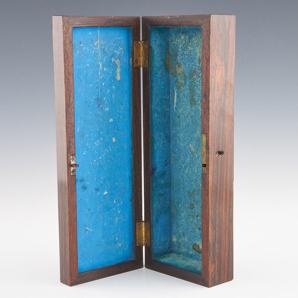 Tunbridge Ware Glove Box with Perspective Cubes c1825 For Sale 2