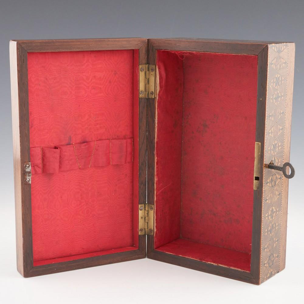 Caja de trabajo de palisandro de Tunbridge Ware c1840 en venta 1