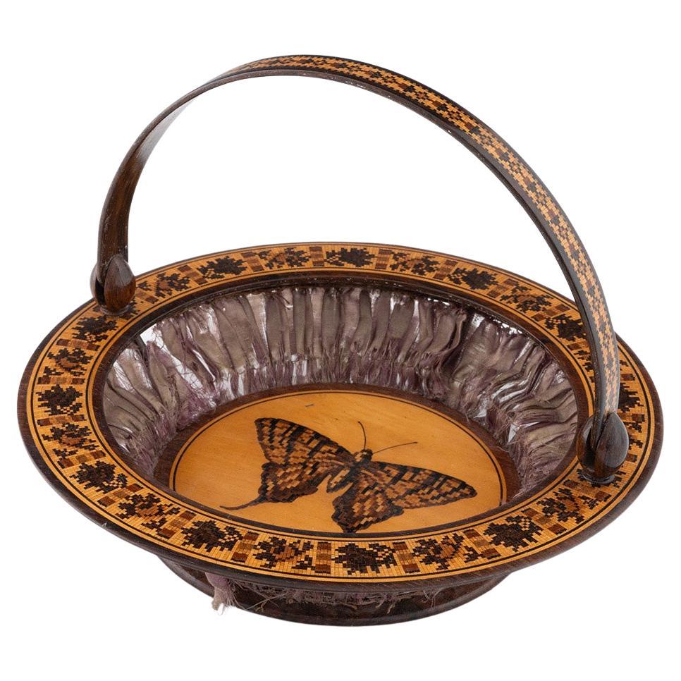 Cestino da cucito Tunbridge Ware di Edmund Nye, 1860 ca.