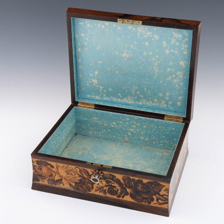 Costurero Tunbridge Ware de Henry Hollamby c1875 Británico en venta