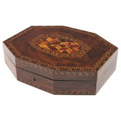 Scatola da cucito di Tunbridge Ware del 1840 circa