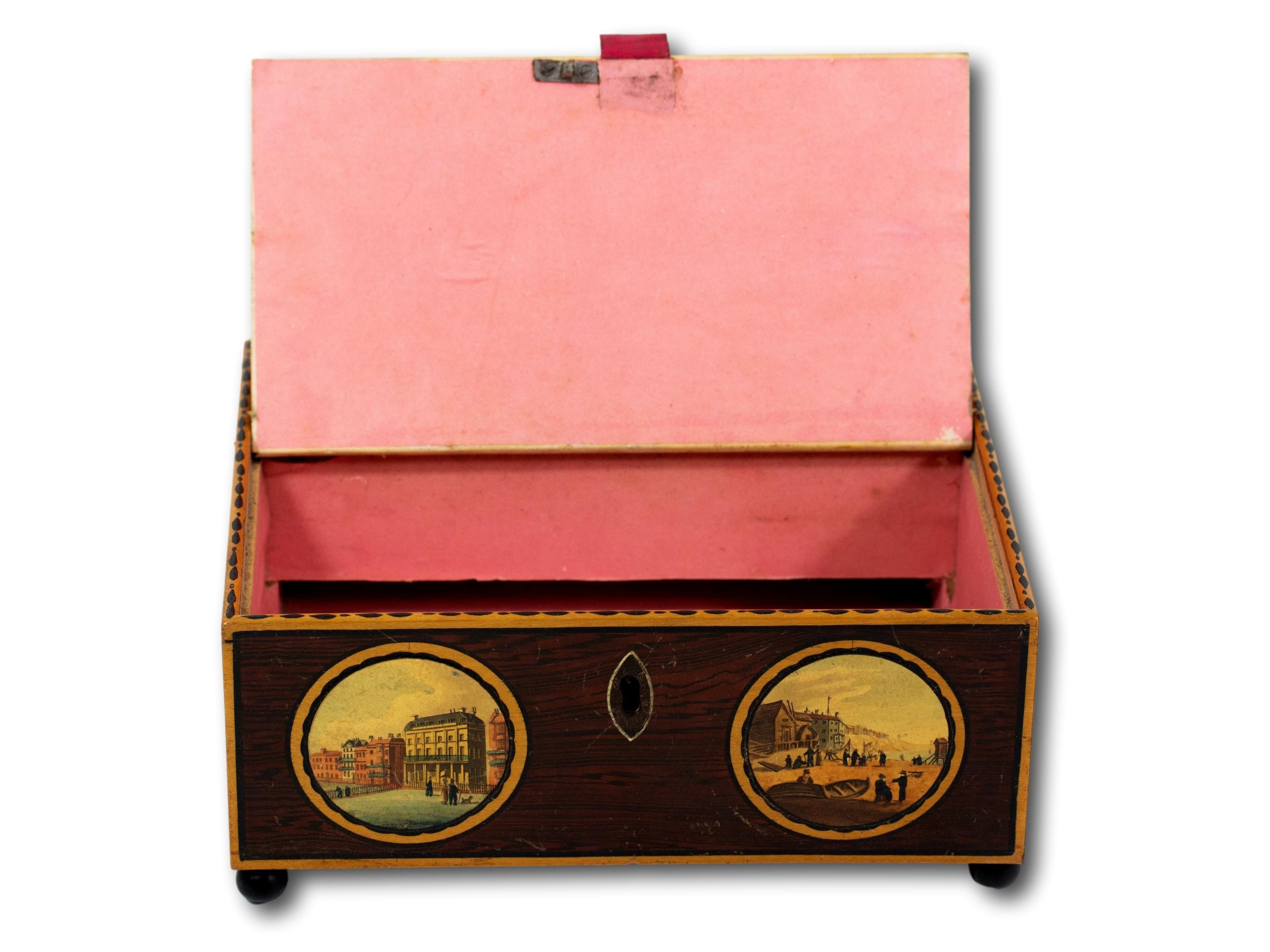 Sycamore Tunbridge Ware Sewing Box