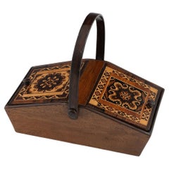 Tunbridge Ware Sewing Box with Swing Handle Wise Jr c1865