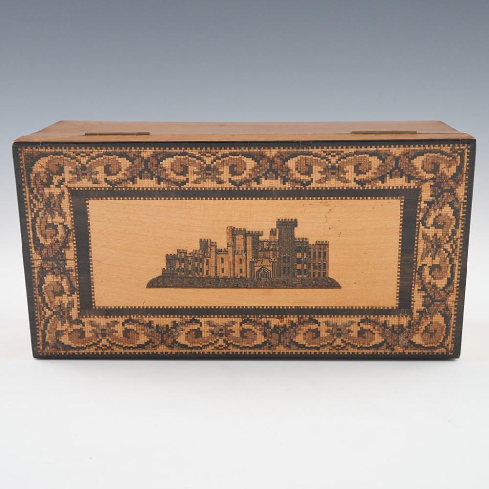 XIXe siècle Tunbridge Ware Stationery Box Eridge Castle en vente