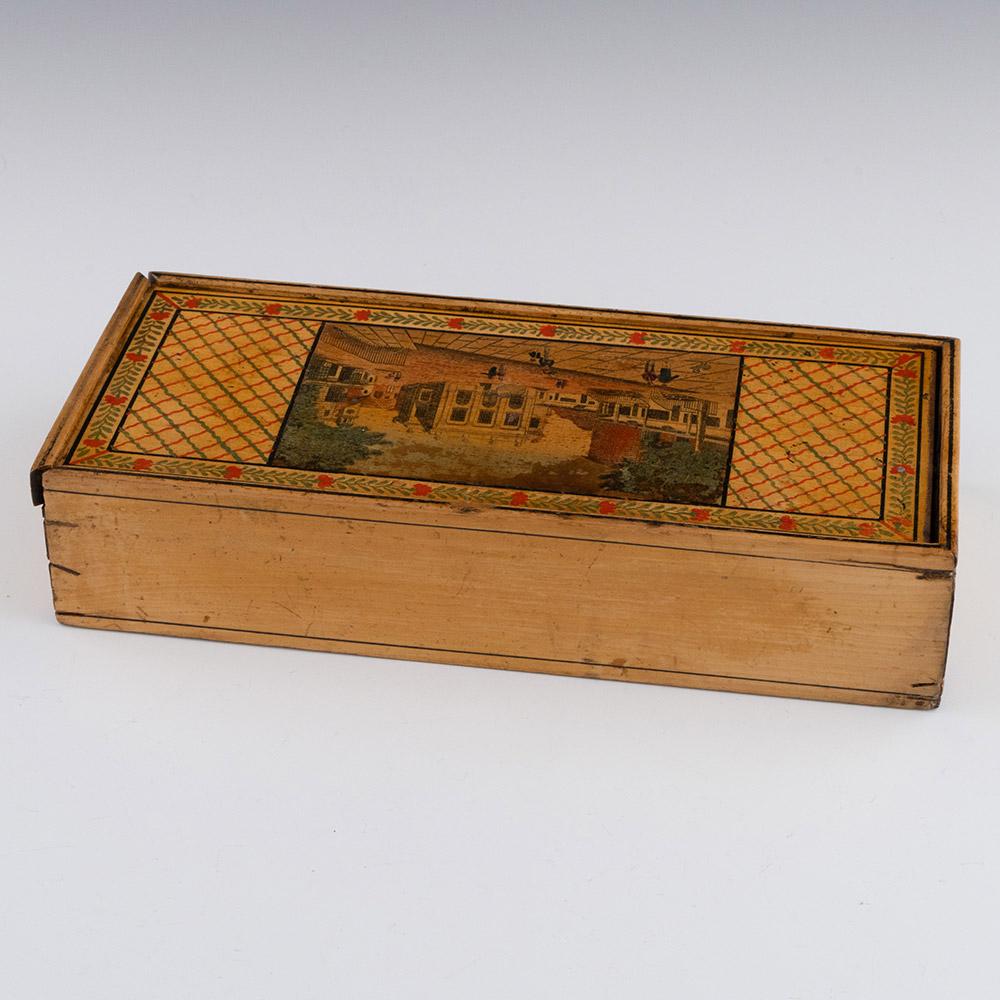 Tunbridge Ware Stationery Box – Image of the Pantiles c1810 In Good Condition For Sale In Tunbridge Wells, GB