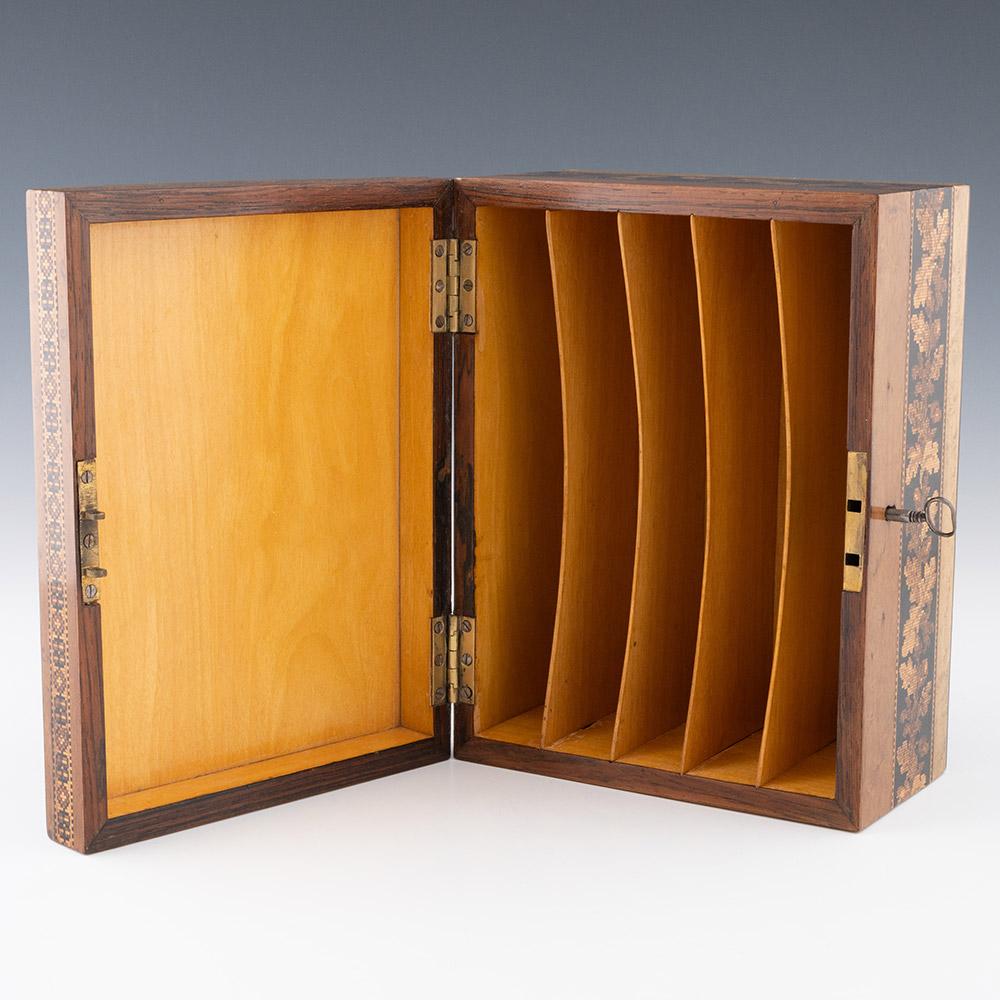 Tunbridge Ware Schreibwarenbox - Mosaik von Shakespeares Geburtshaus um 1870 im Zustand „Gut“ im Angebot in Tunbridge Wells, GB
