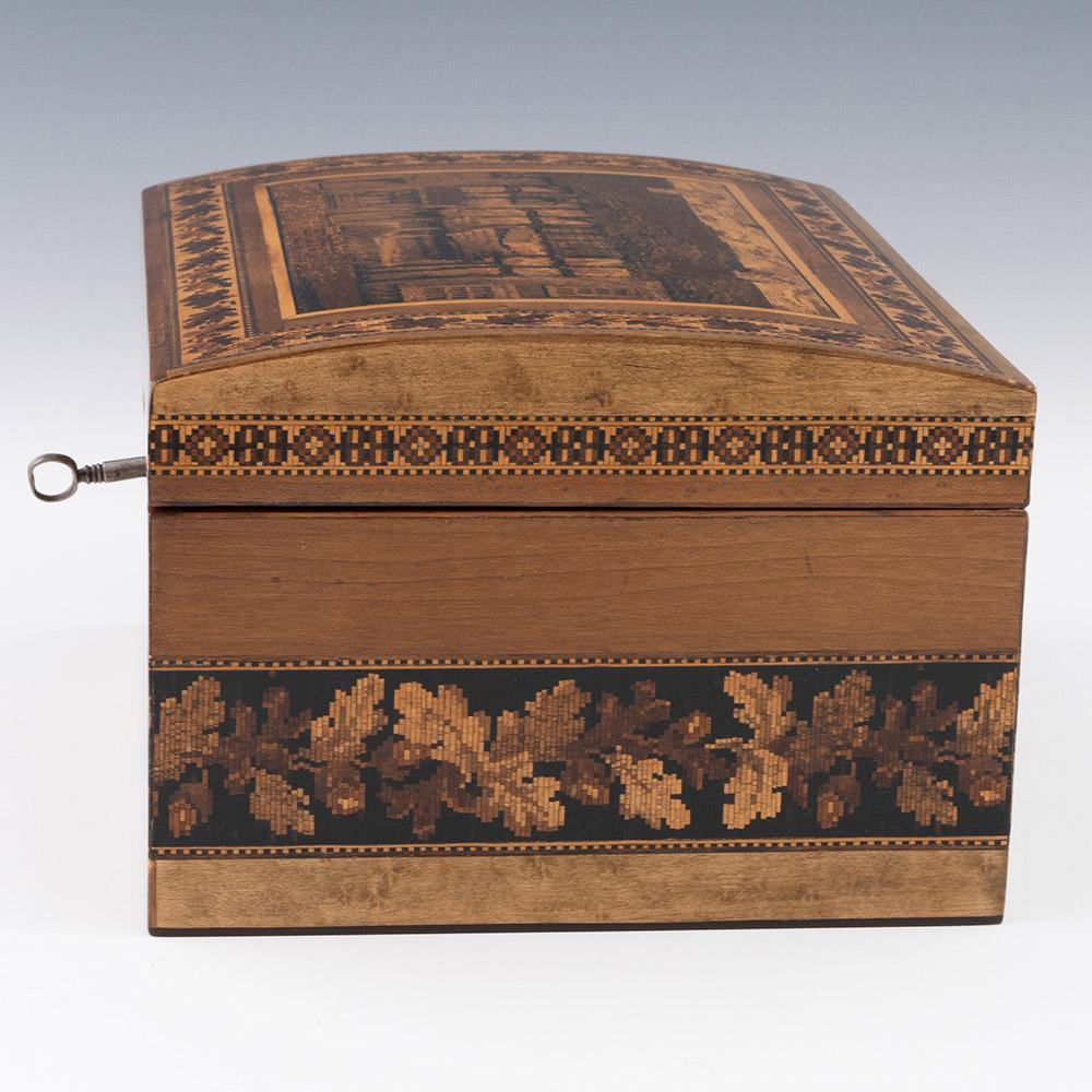Tunbridge Ware Schreibwarenbox - Mosaik von Shakespeares Geburtshaus um 1870 (Spätes 19. Jahrhundert) im Angebot