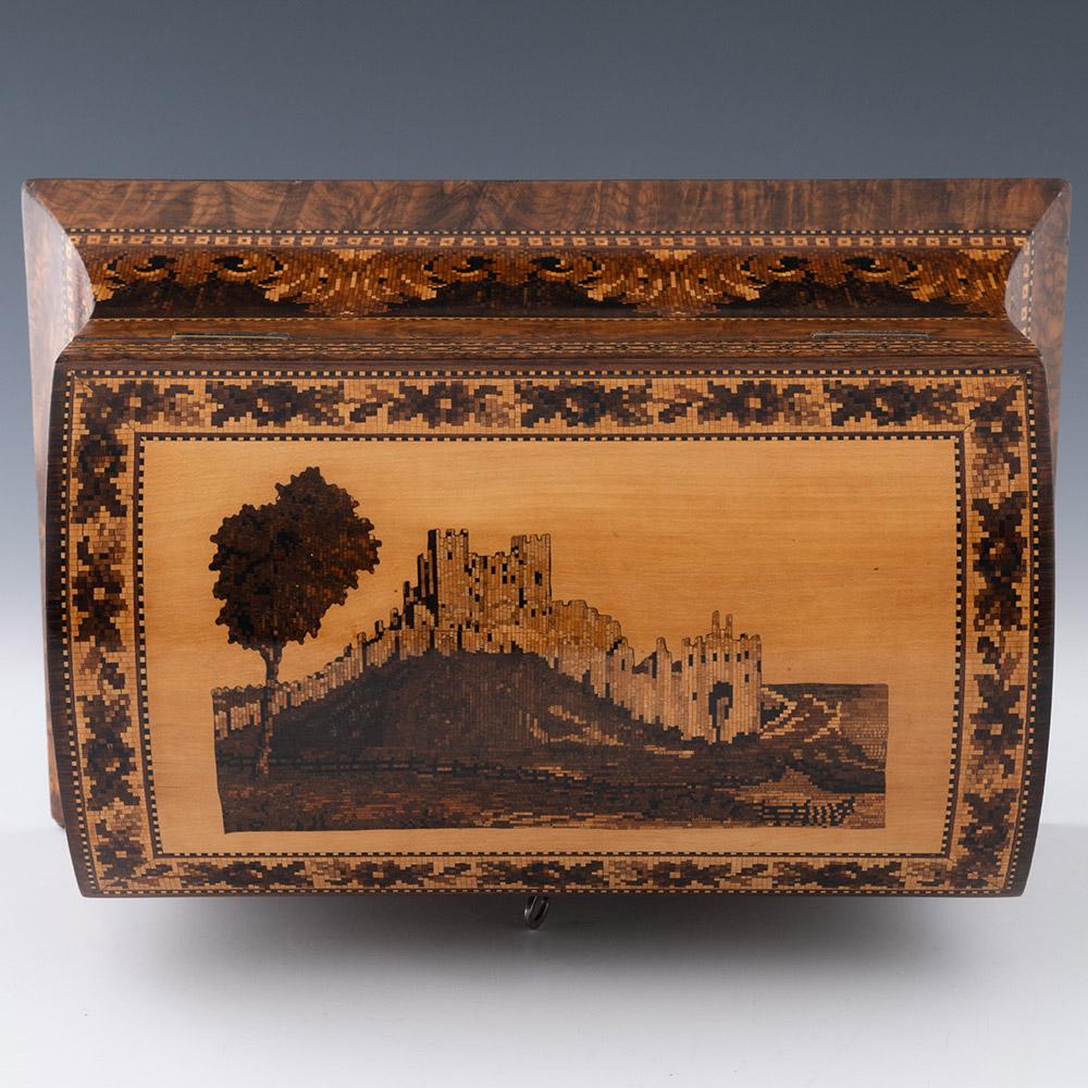 Tunbridge Ware Stationery Box with Dover Castle Mosaic c1870 For Sale 1