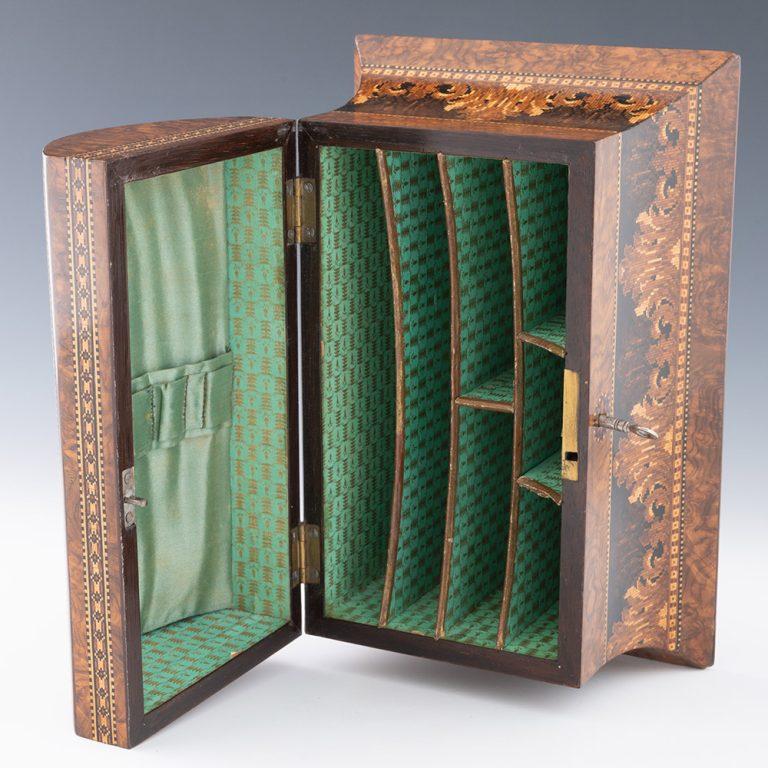 Tunbridge Ware Stationery Box with Dover Castle Mosaic c1870 For Sale 2