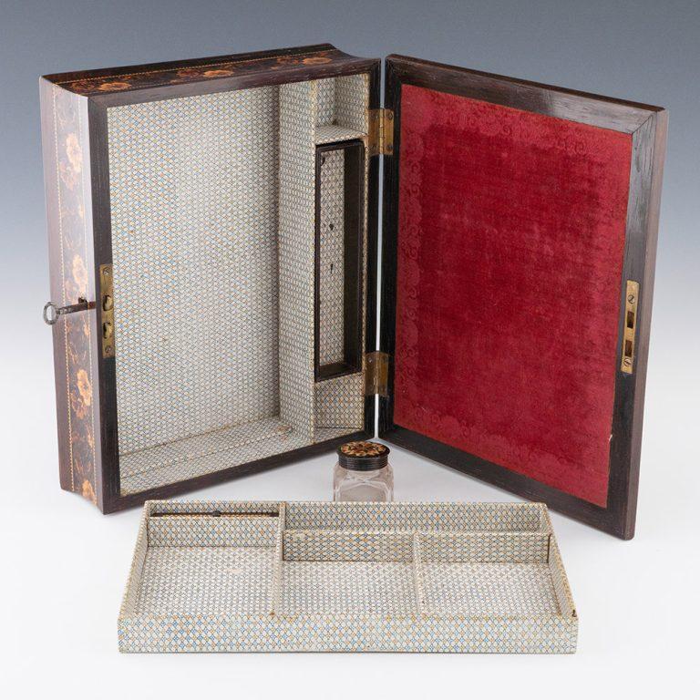 Tunbridge Ware Schreibwarenbox mit Schreibschräge um 1860 im Angebot 2