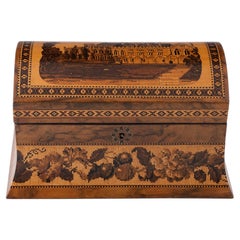 Tunbridge Ware Teedose Battle Abbey Cloisters um 1870