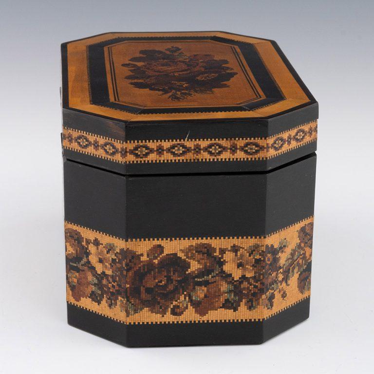 Porta tè Tunbridge Ware di Thomas Barton, 1870 ca. in vendita 1