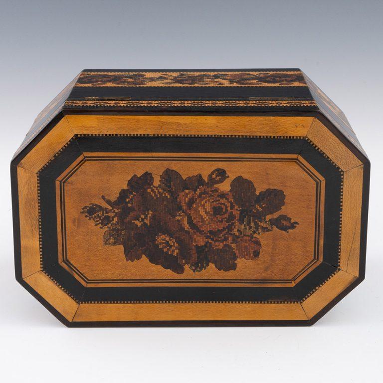 Porta tè Tunbridge Ware di Thomas Barton, 1870 ca. in vendita 2