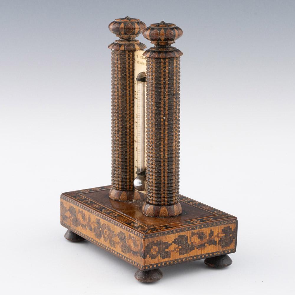Victorian Tunbridge Ware Thermometer by Henry Hollamby c1860
