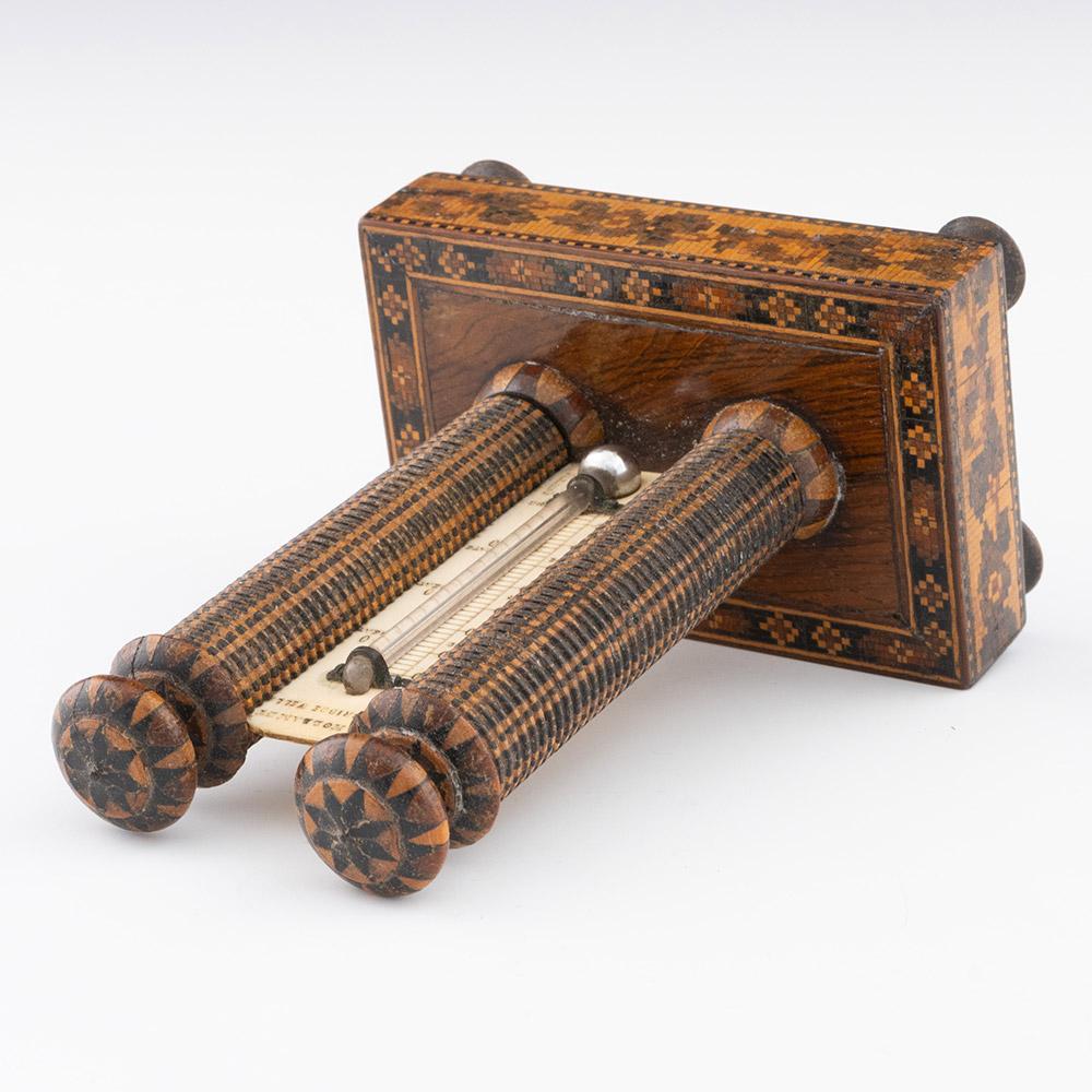 Tunbridge Ware Thermometer by Henry Hollamby c1860 In Good Condition In Tunbridge Wells, GB