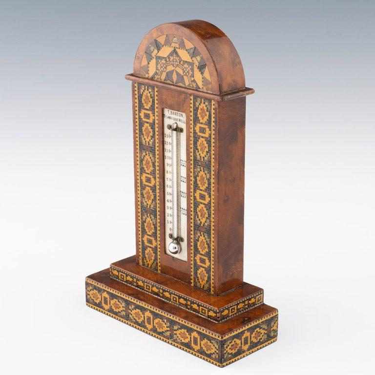 Tunbridge Ware Thermometer by Thomas Barton c1865 In Good Condition In Tunbridge Wells, GB