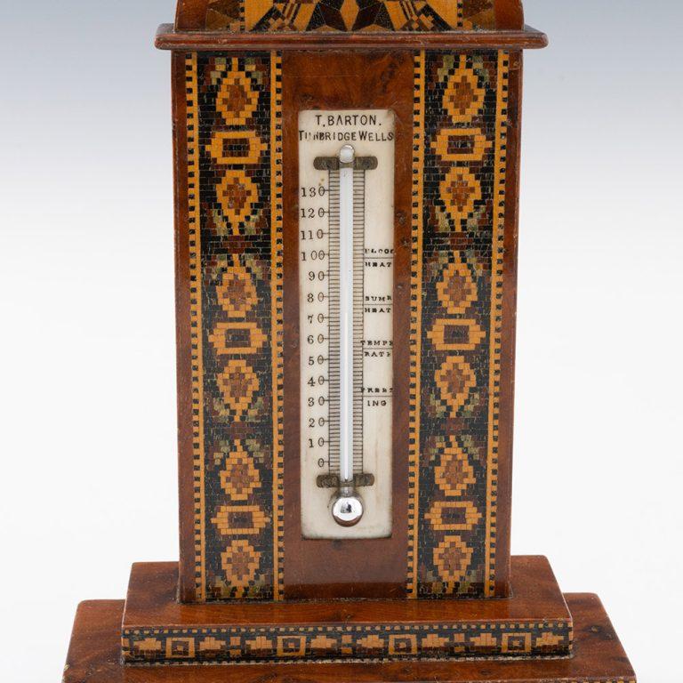 Mid-19th Century Tunbridge Ware Thermometer by Thomas Barton c1865