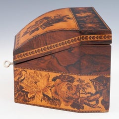 Tunbridge Ware Wedge Shaped Stationery Box, c1860
