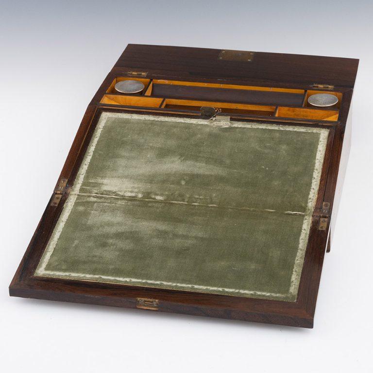 Victorian Tunbridge Ware Writing Slope by William Upton c1860 For Sale