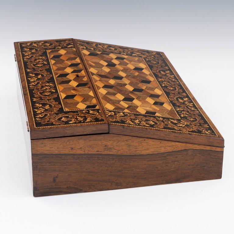Tunbridge Ware Writing Slope by William Upton c1860 For Sale 1