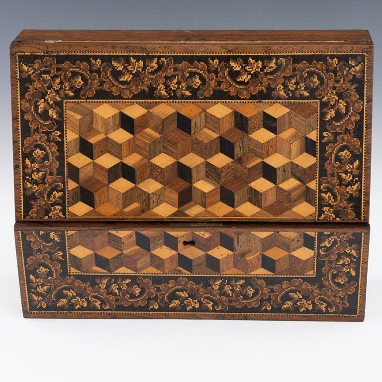 Tunbridge Ware Writing Slope by William Upton c1860 For Sale 2