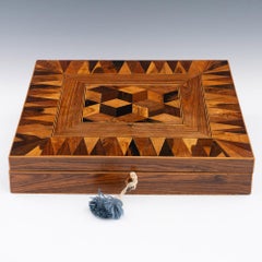 Tunbridge Ware Writing Slope with Cubework c1840