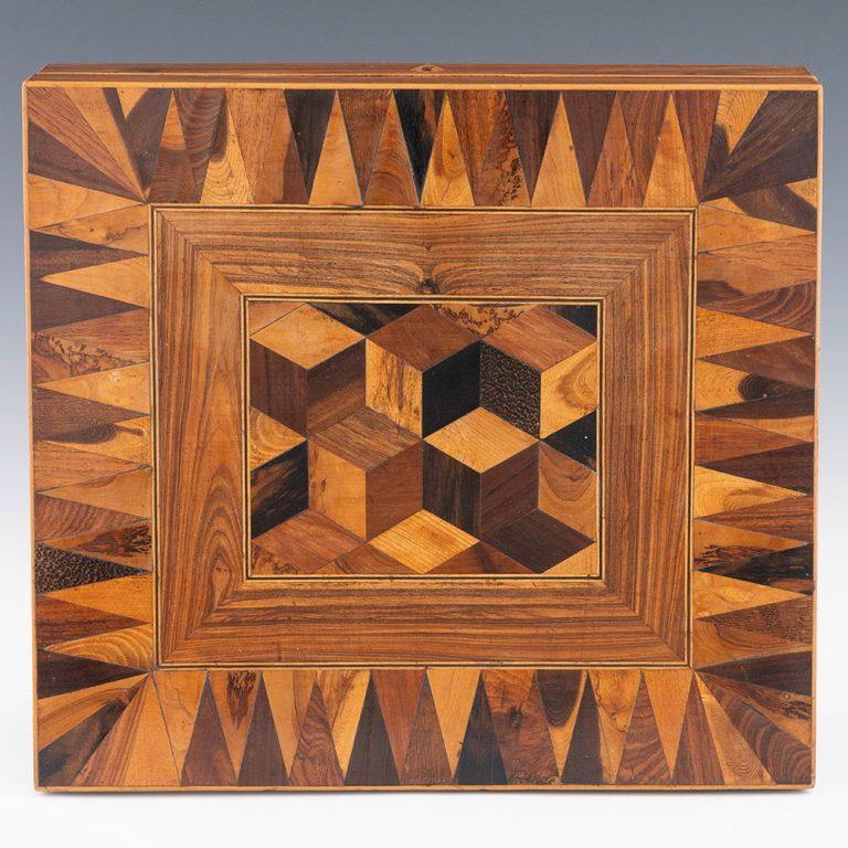 Tunbridge Ware Writing Slope with Cubework c1840 For Sale 2