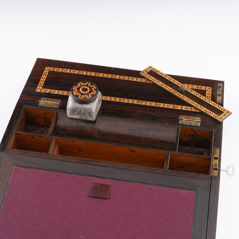Late 19th Century Tunbridge Ware Writing Slope with Image of Tonbridge Castle For Sale
