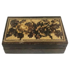 Antique Tunbridge Wooden Trinket Box England 1870