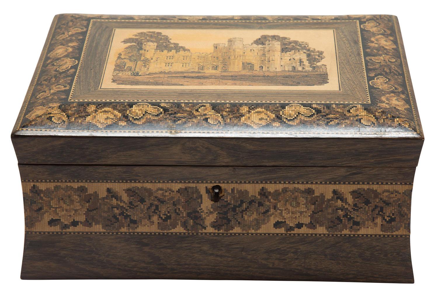 British Tunbridgeware Jewellry Box, circa 1870 For Sale