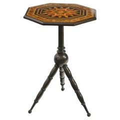 Mesa trípode octogonal de parquet coromandel, de Thomas Barton
