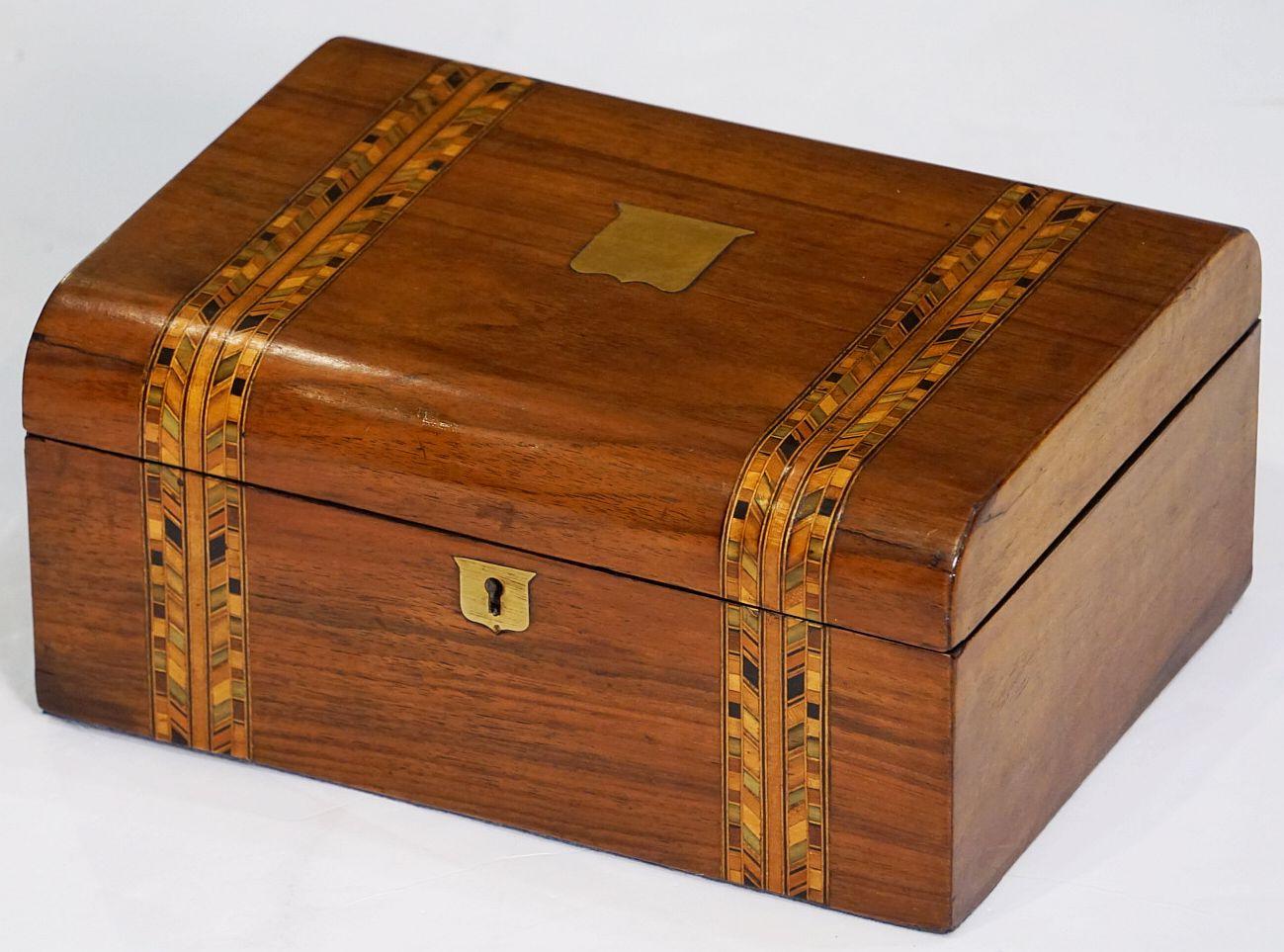 Tunbridgeware Rectangular Box of Inlaid Wood from England For Sale 3