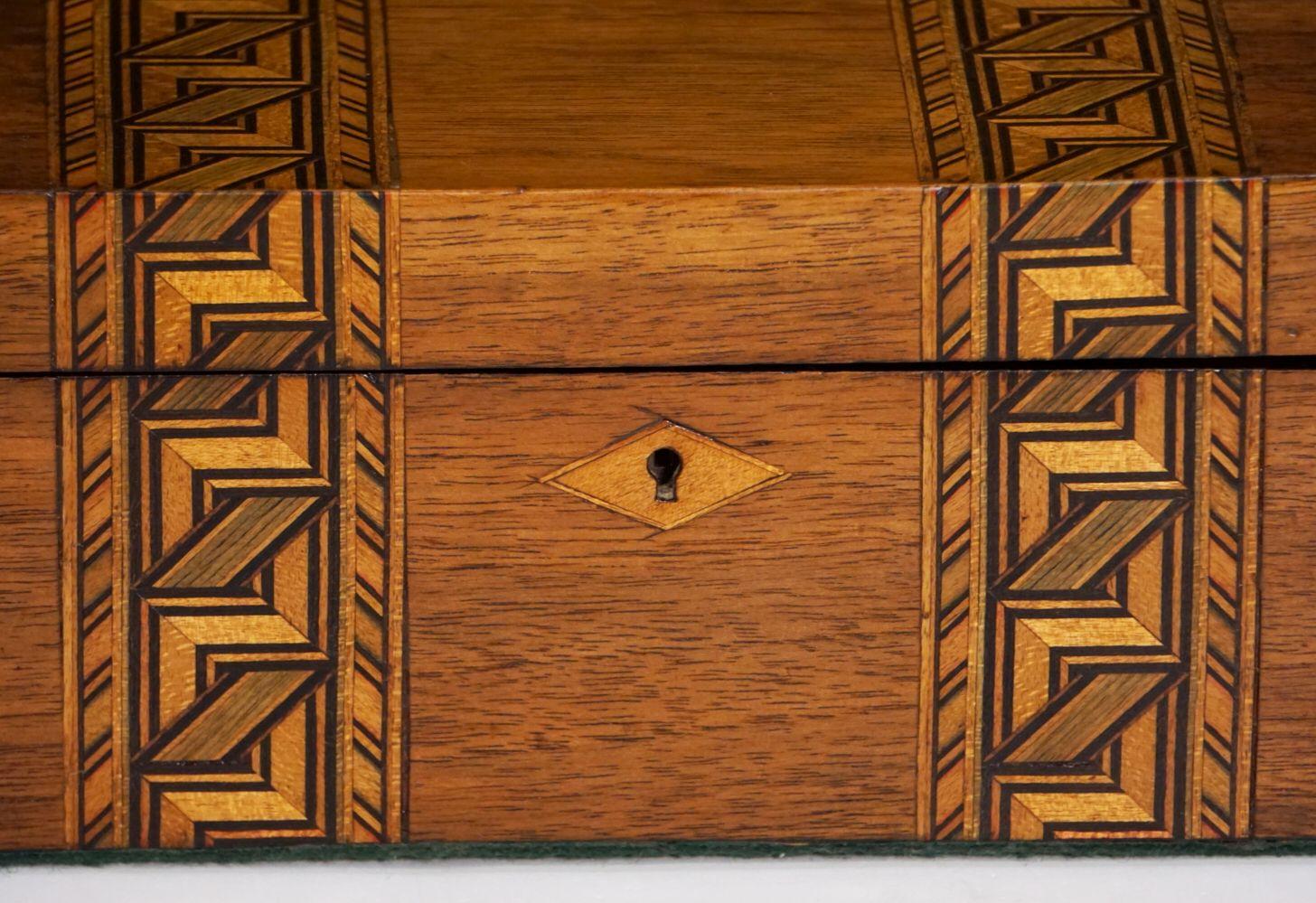 Tunbridgeware Rectangular Box of Inlaid Wood from England For Sale 9