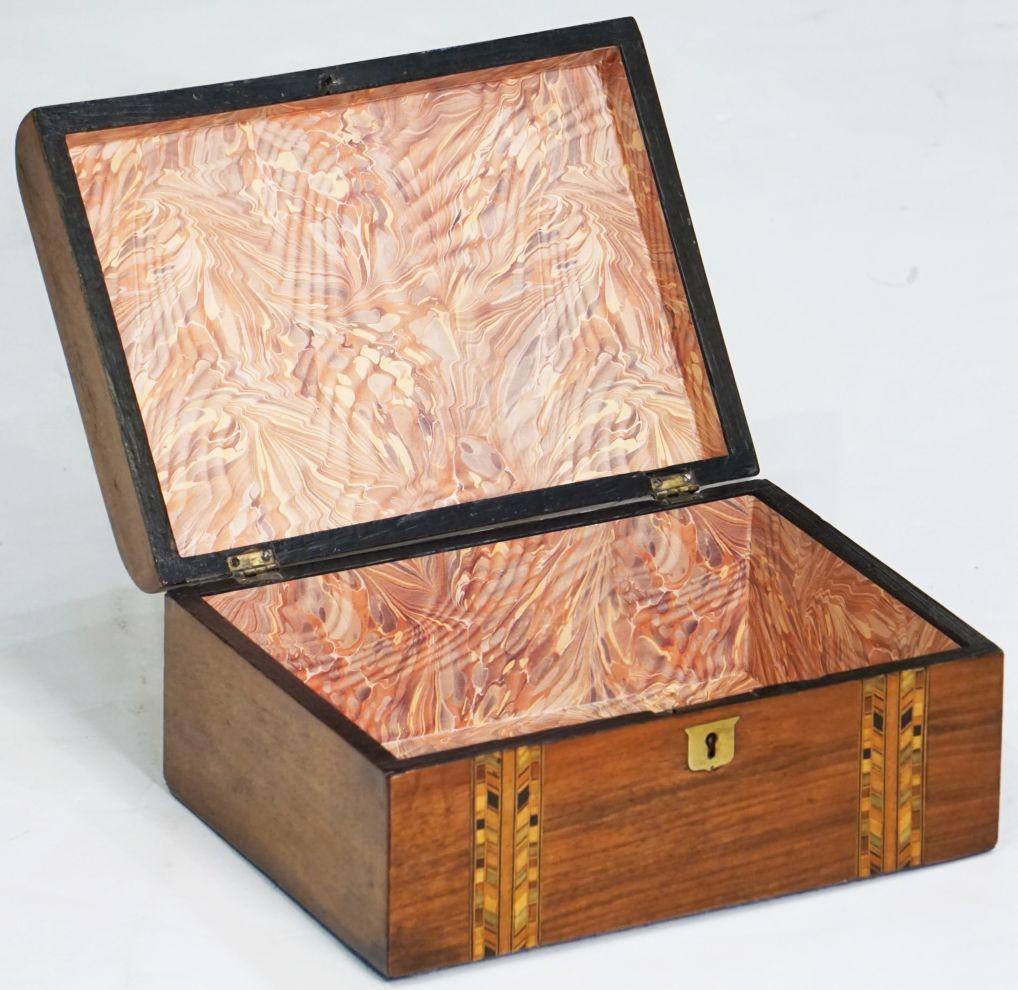 19th Century Tunbridgeware Rectangular Box of Inlaid Wood from England For Sale