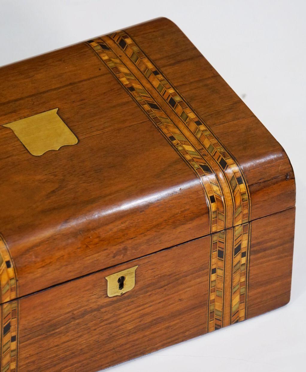 Tunbridgeware Rectangular Box of Inlaid Wood from England For Sale 1