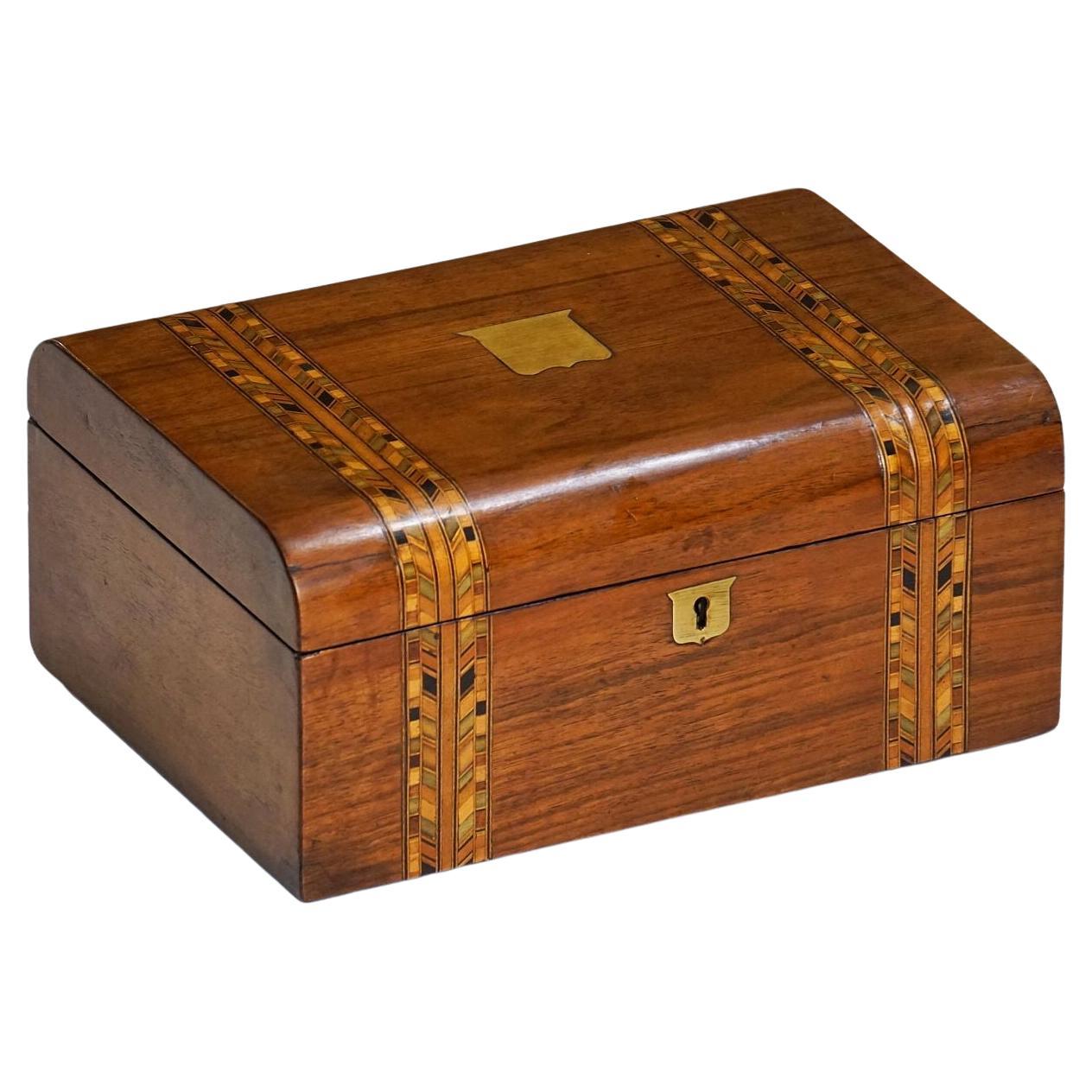Tunbridgeware Rectangular Box of Inlaid Wood from England For Sale