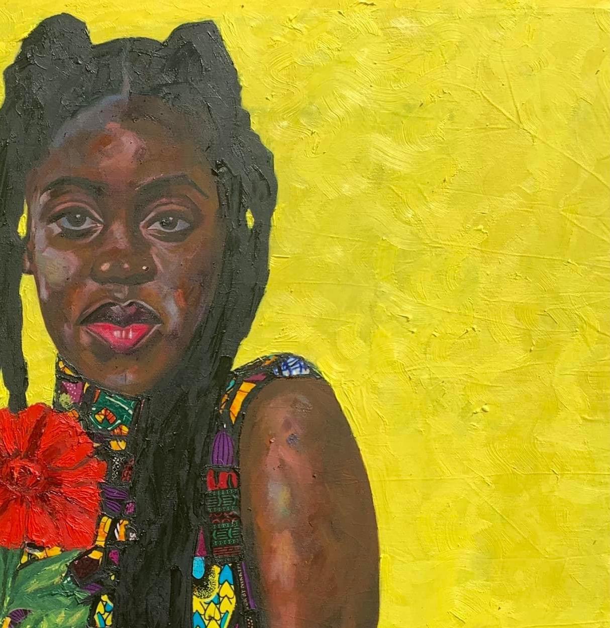 African Radiant: Celebration of Beauty and Joy  - Expressionist Painting by Bakare Abubakri-sideeq Babatunde