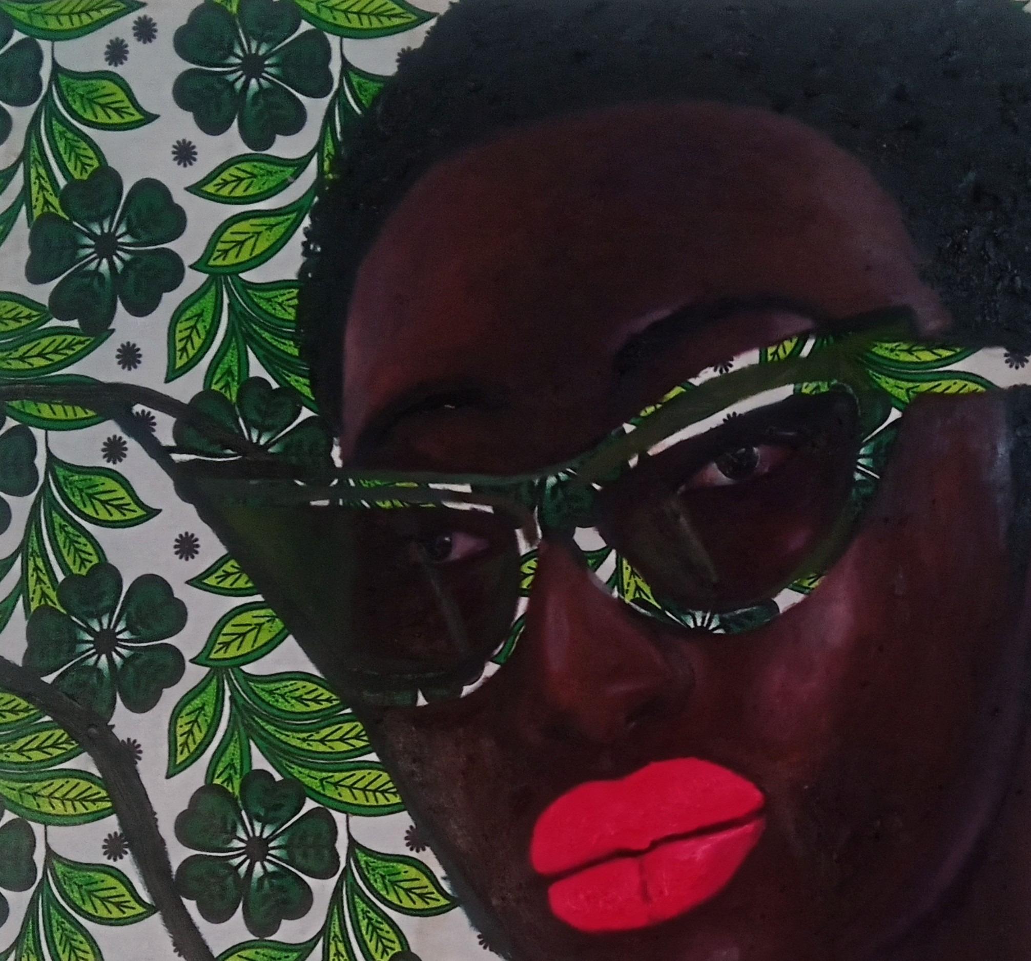 Beauty in Her Space - Painting by Bakare Abubakri-sideeq Babatunde
