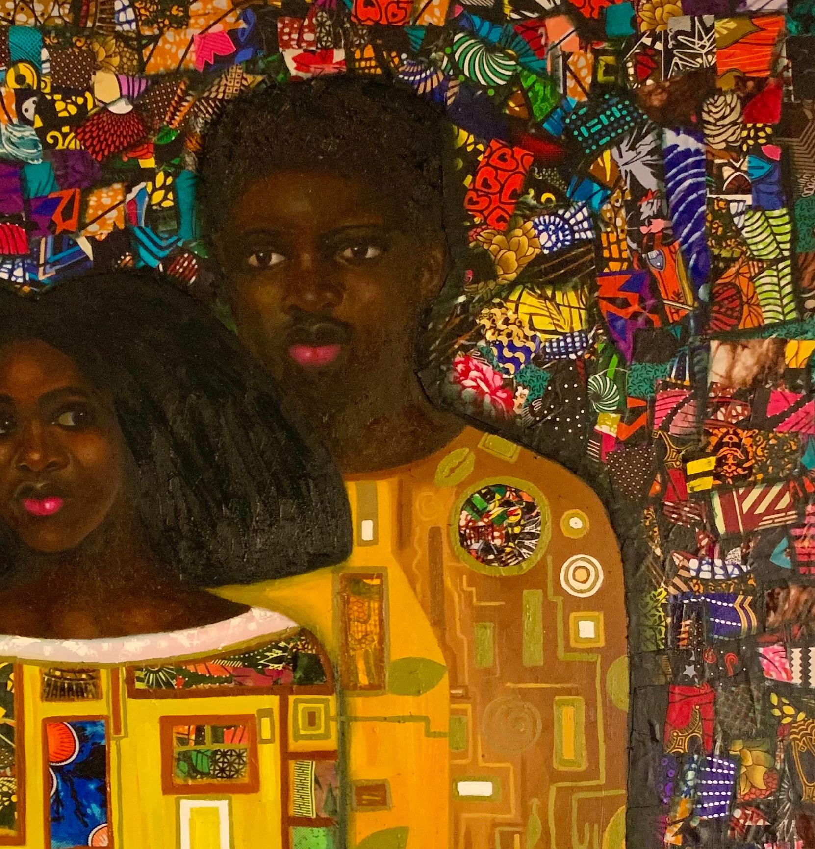 Eternity's Embrace - Contemporary Painting by Bakare Abubakri-sideeq Babatunde