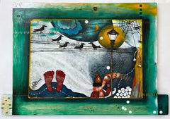 "Hibernation" by Tundë Darvay; 19.5" x 28.75" x .75" Acrylic on Board, 2021