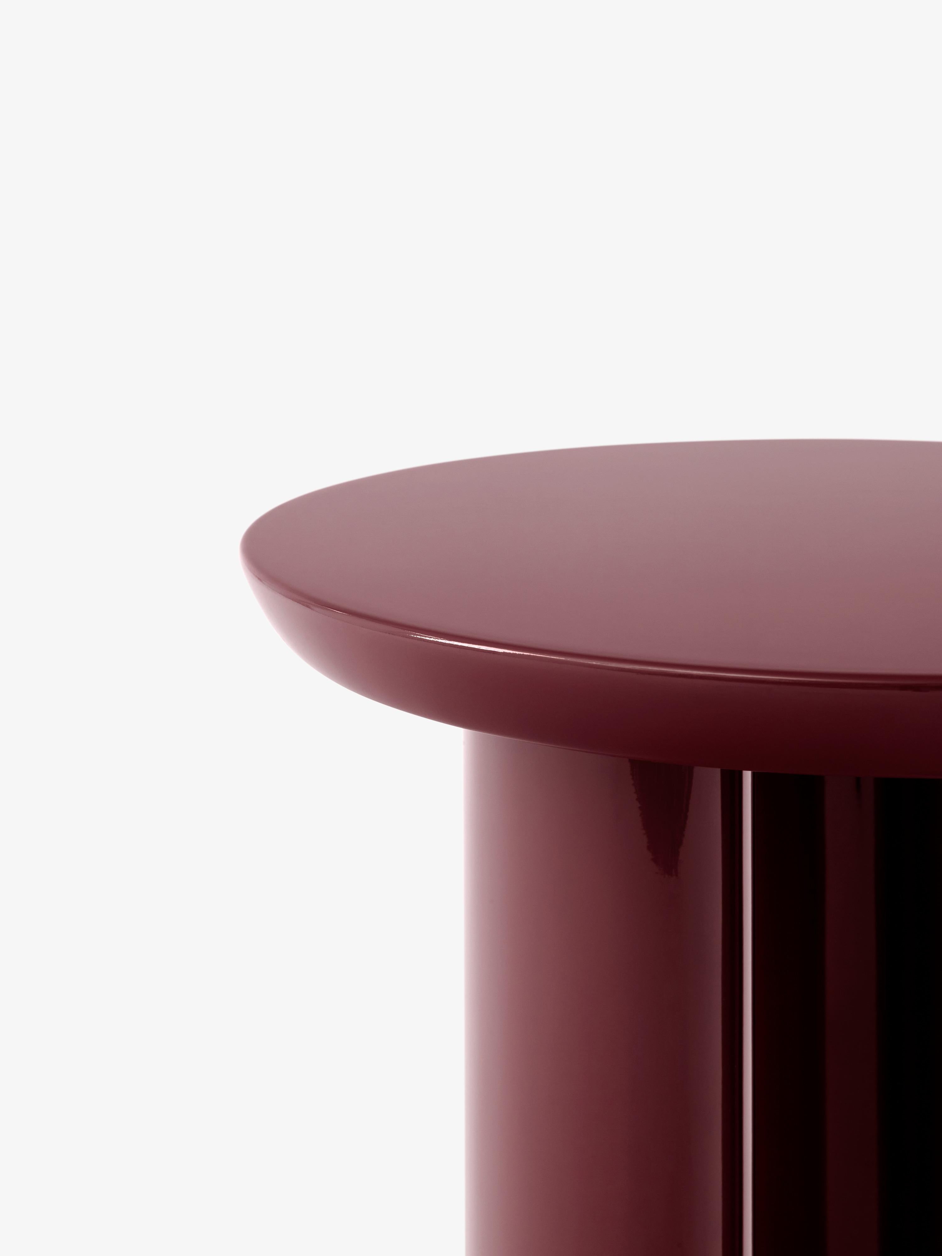 burgundy side table