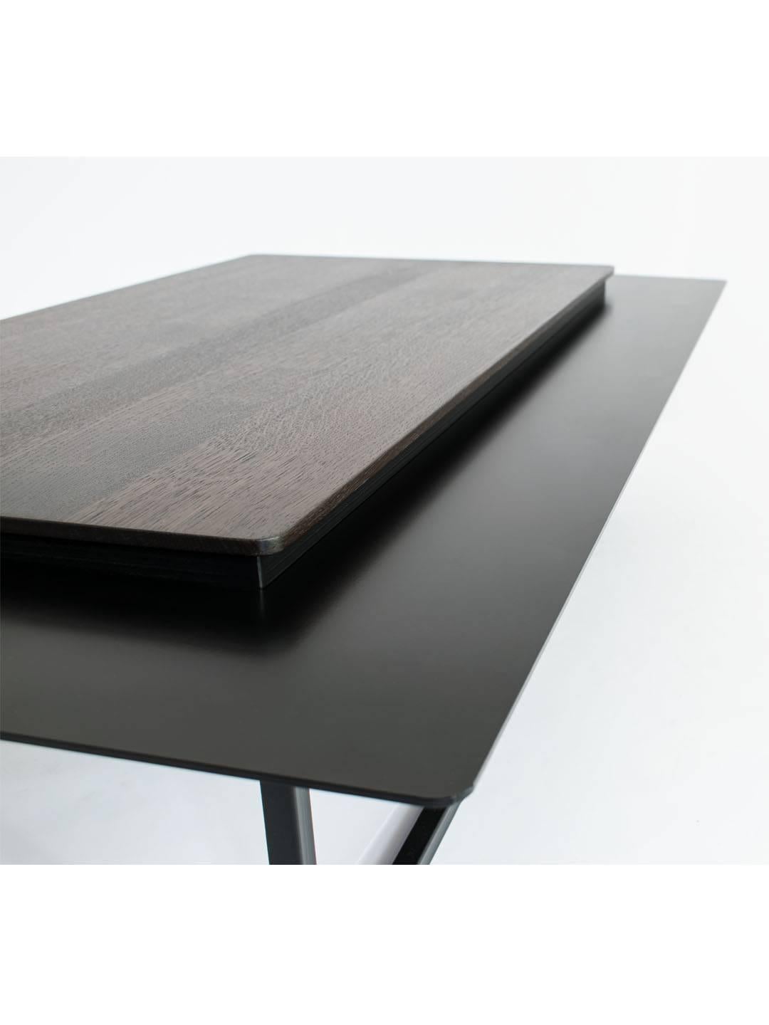 Post-Modern Tungen Contemporary Steel and Wood Coffee Table by Jan Garncarek For Sale