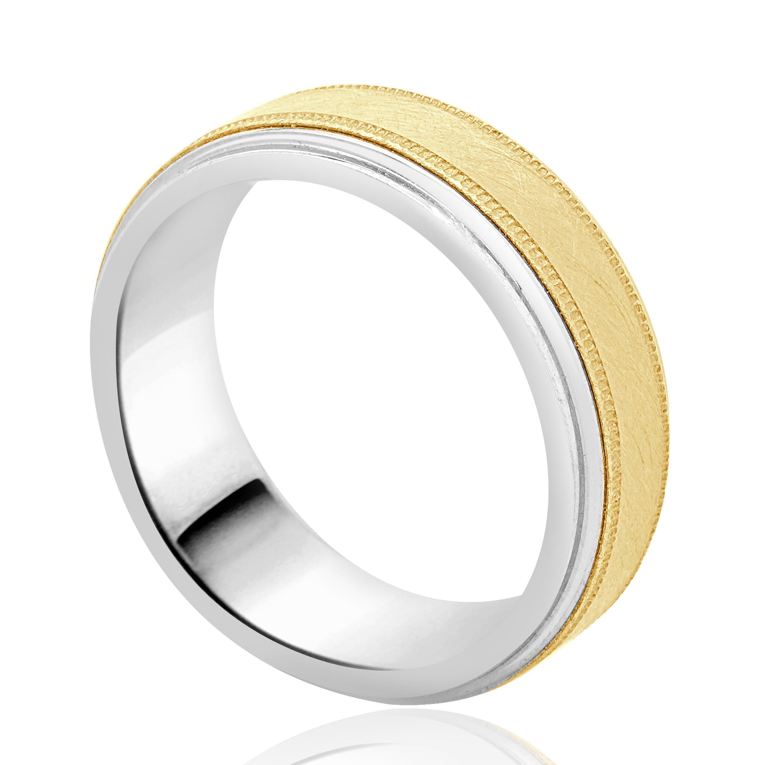 Women's Tungsten & 10 Karat Yellow Gold Inlay 8mm Band
