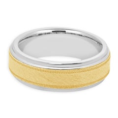 Tungsten & 10 Karat Yellow Gold Inlay 8mm Band