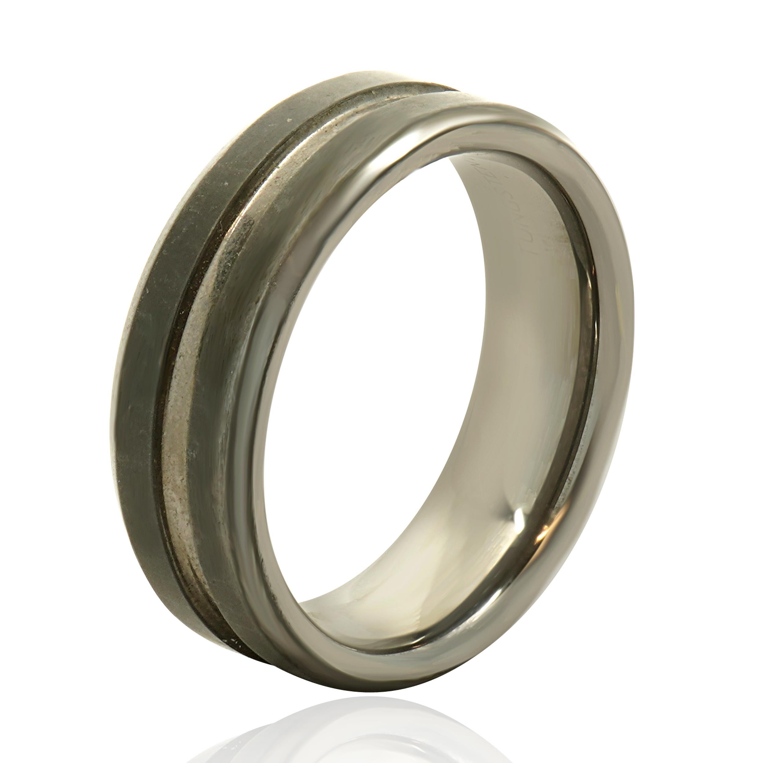 Tungsten 8mm Band In Excellent Condition For Sale In Scottsdale, AZ